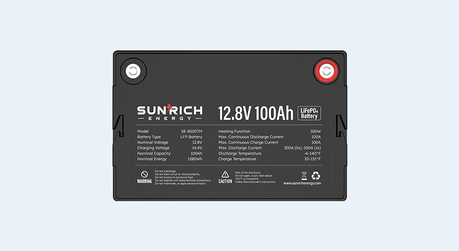 Sunrich Energy 12V 100Ah Lithium Battery SE-B100TM