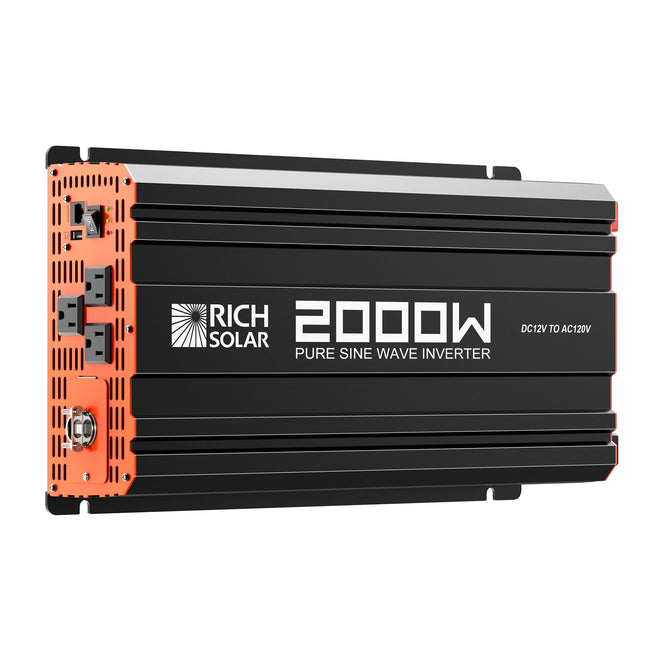 Rich Solar 2000 Watt (2kW) 12 Volt Industrial Pure Sine Wave Inverter