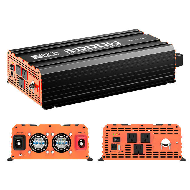 Rich Solar 2000 Watt (2kW) 12 Volt Industrial Pure Sine Wave Inverter