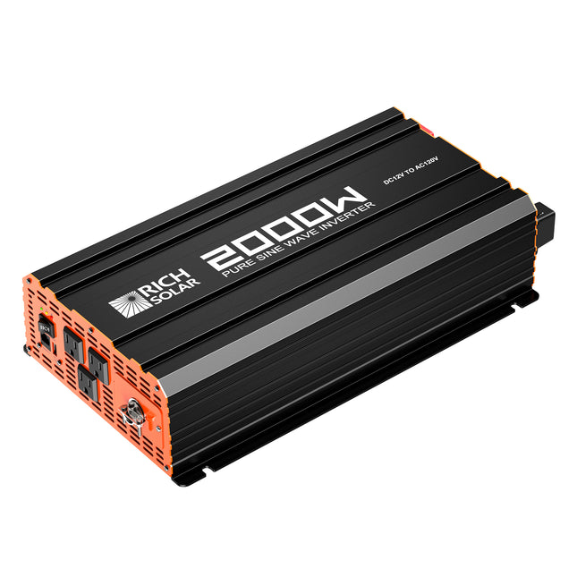 Rich Solar 2000 Watt (2kW) 12 Volt Industrial Pure Sine Wave Inverter