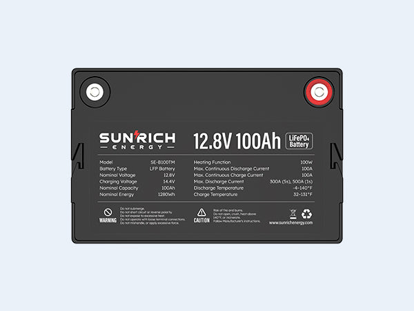 Sunrich Energy 12V 100Ah Lithium Battery SE-B100TM