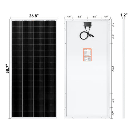 RICH SOLAR | 200 Watt 24 Volt Off-grid Solar Panel | 25-Year Output Warranty | UL Certified