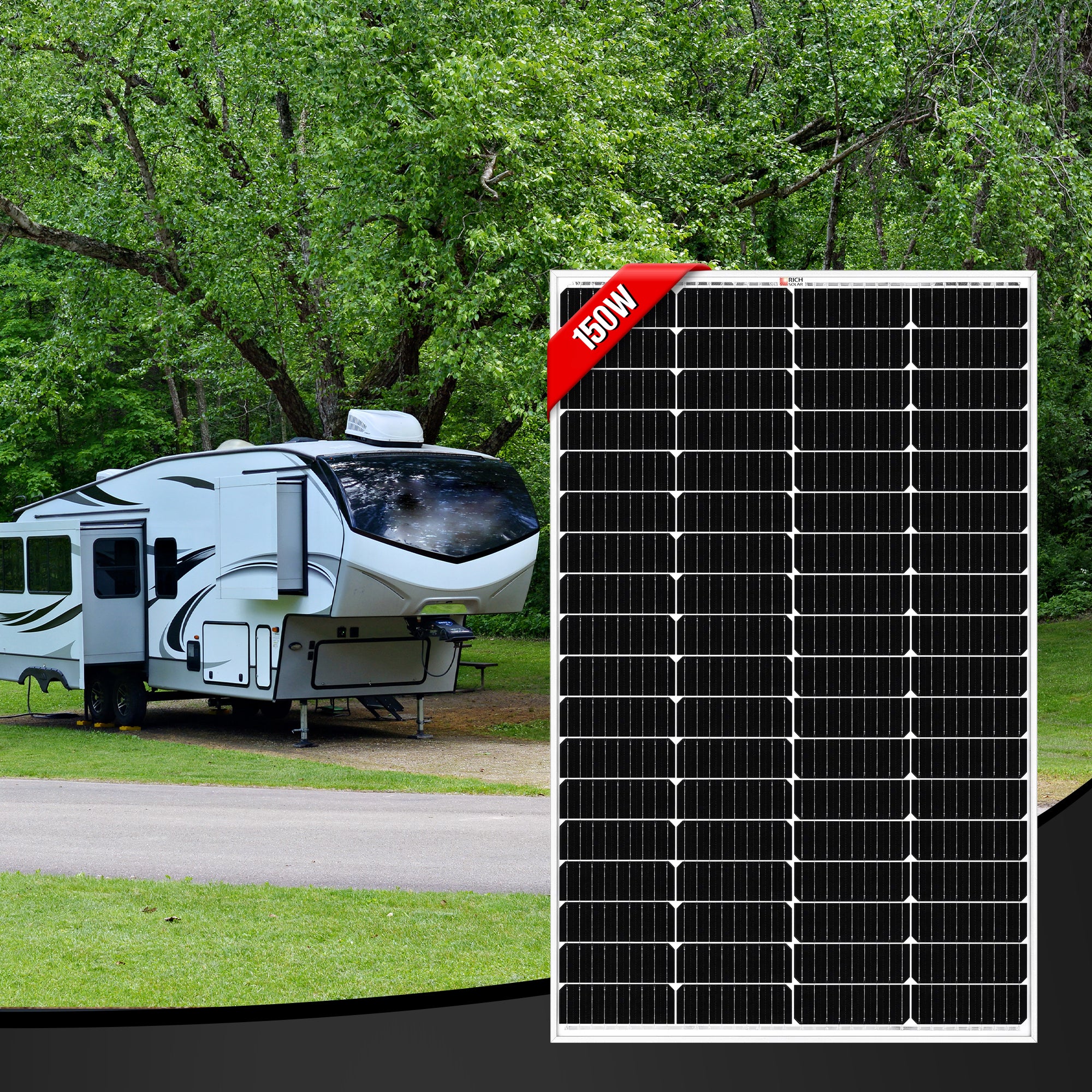 RICH SOLAR | 150 Watt 12V Solar Panel | 25-Year Output Warranty | UL Certified