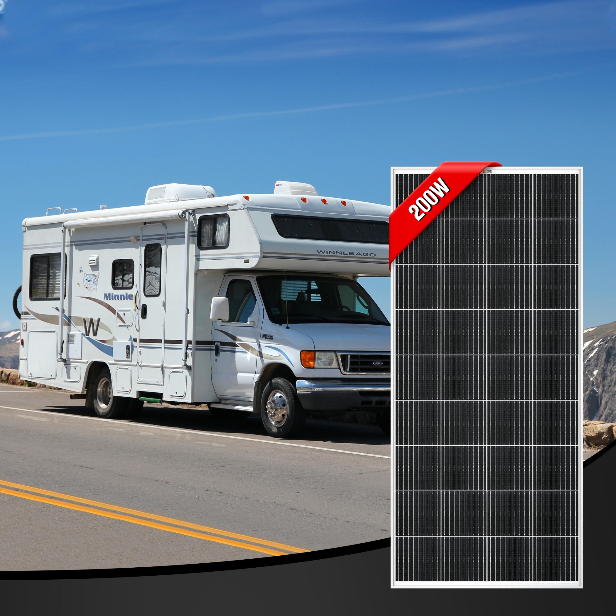 RICH SOLAR | 200 Watt 12V Off-Grid Solar Panel | 25-Year Output Warranty | UL Certified