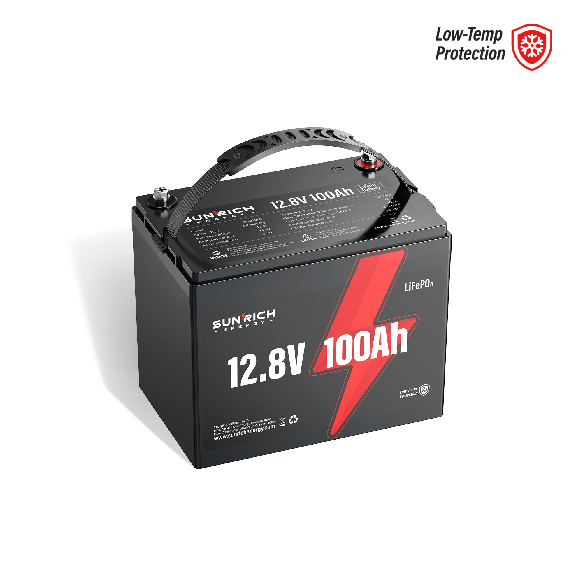 12V 100Ah LiFePO4 Battery (Low-Temp Protection)