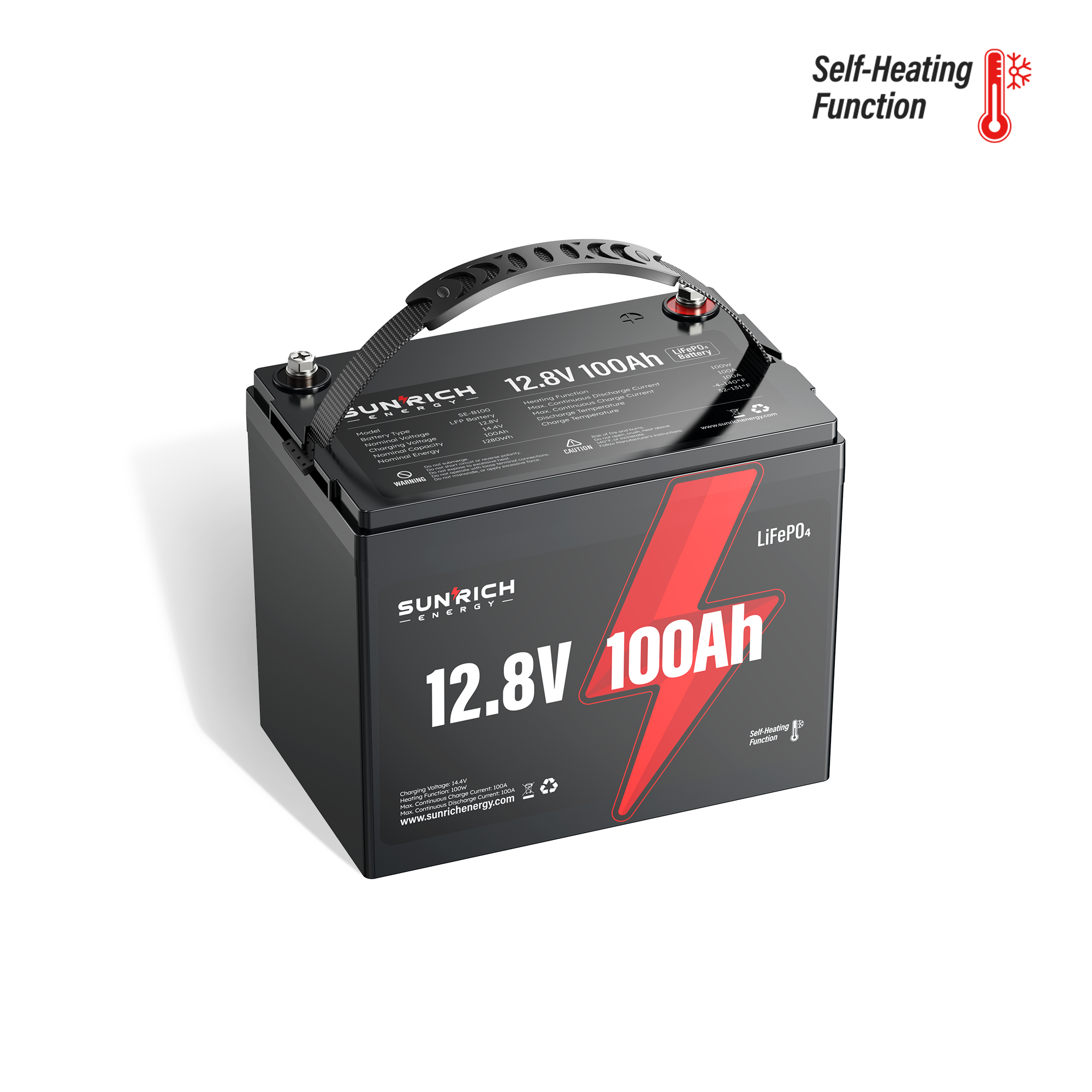 12V 100Ah LiFePO4 Battery (Self-Heating Function)