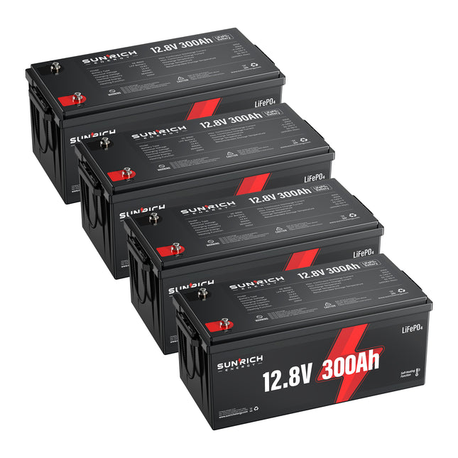 12.8V 300Ah Group 6D Lithium Iron Phosphate Battery | Best 3840Wh Heated LiFePO4 Battery for Cold Weather