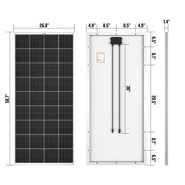 Rich Solar 200 Watt 12V Off-Grid Solar Panel | 25-Year Output Warranty | UL Certified