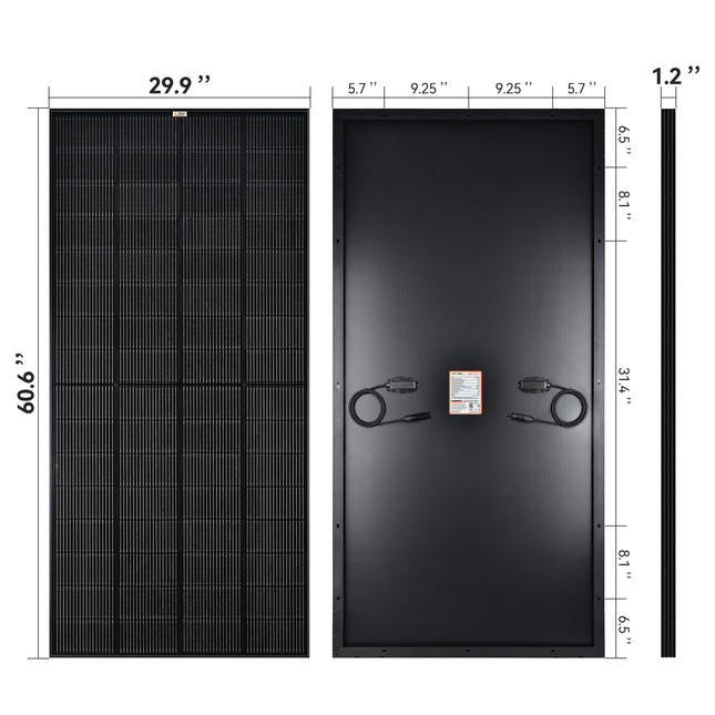 Rich Solar 250 Watt 12V Black Solar Panel | 25-Year Output Warranty | UL Certified