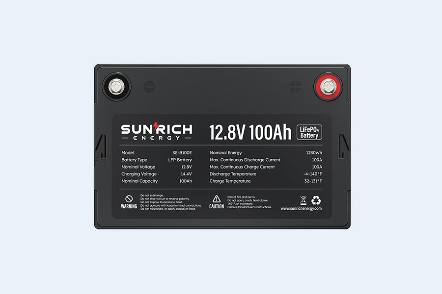 Sunrich Energy 12V 100Ah Lithium Battery SE-B100E