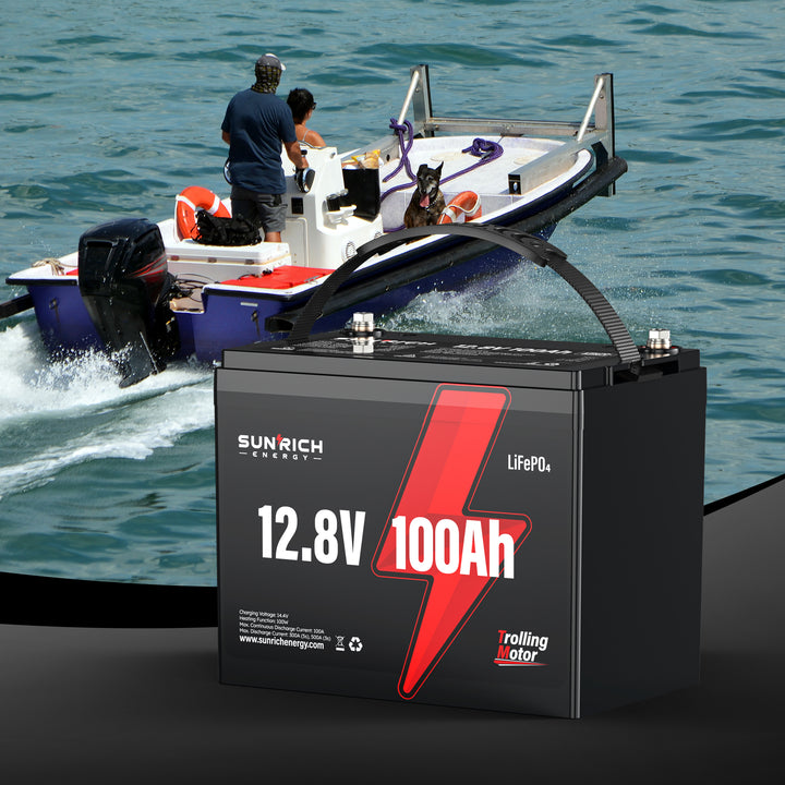 12V 100Ah Trolling Motor LiFePO4 Battery (Self-Heating & Bluetooth Function)